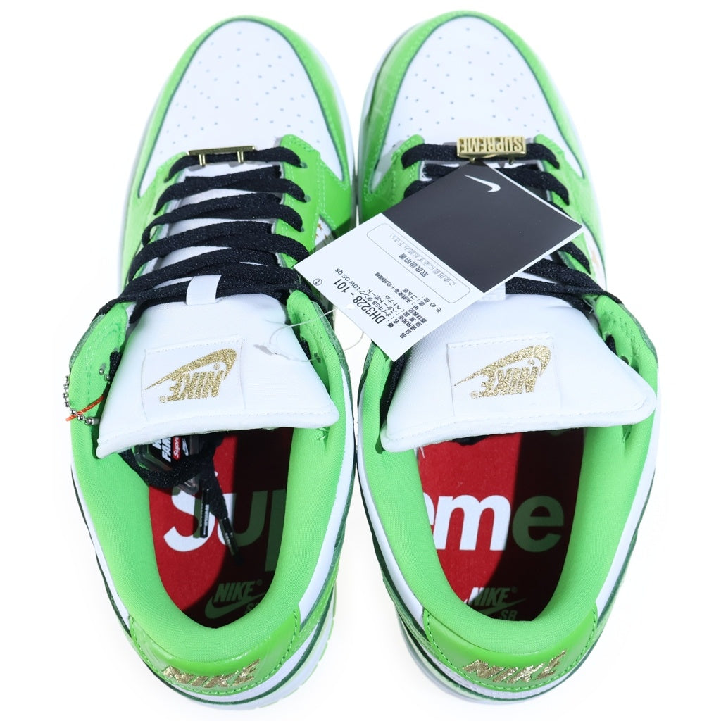 NIKE SB(ナイキエスビー) ×Supreme DUNK LOW OG QS GOLD STARS DH3228-101 シュプリーム ダンク ゴールド スターズ ローカットスニーカー グリーン/ホワイト US9.5/27.5cm