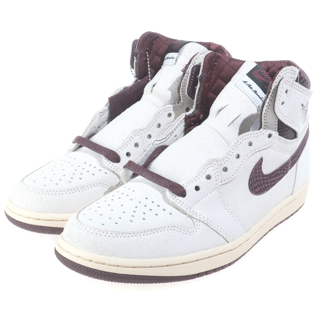 NIKE(ナイキ) ×A MA MANIERE AIR JORDAN 1 RETRO HIGH OG SAIL AND BURGUNDY DO7097-100 アママニエール エアジョーダン1 ハイカットスニーカー ベージュ/ボルドー US9/27cm DO7097-100