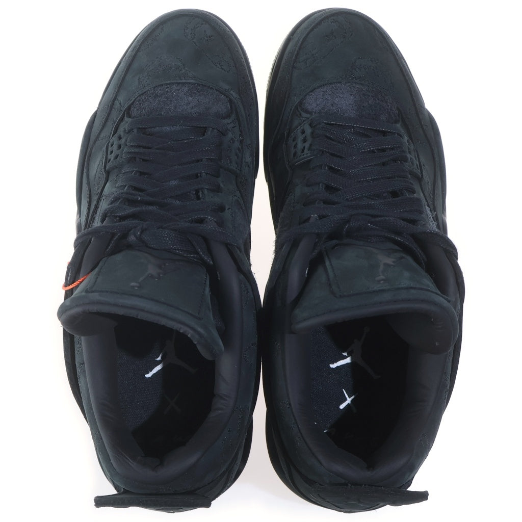 NIKE(ナイキ) ×KAWS AIR JORDAN 4 RETRO BLACK 930155-001 カウズ エアジョーダン4 レトロ ハイカットスニーカー ブラック US9.5/27.5cm