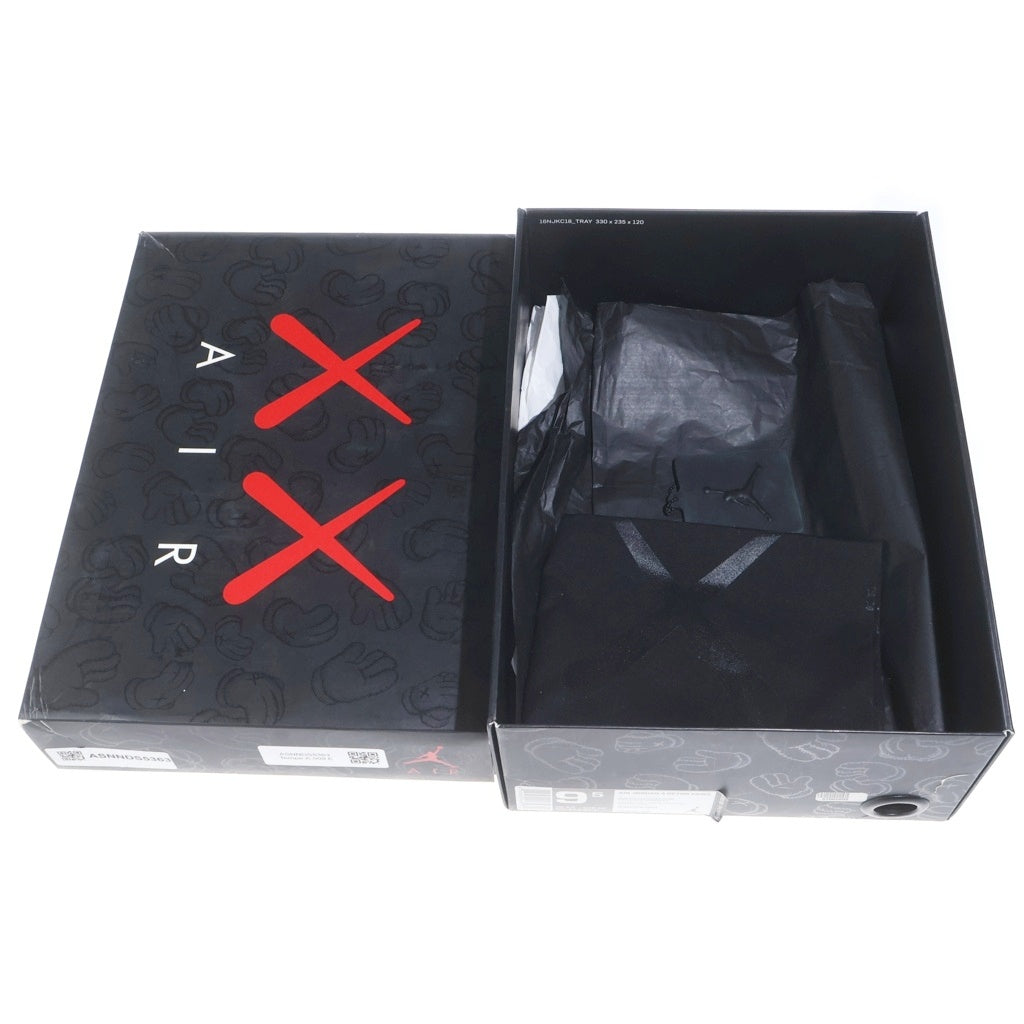 NIKE(ナイキ) ×KAWS AIR JORDAN 4 RETRO BLACK 930155-001 カウズ エアジョーダン4 レトロ ハイカットスニーカー ブラック US9.5/27.5cm