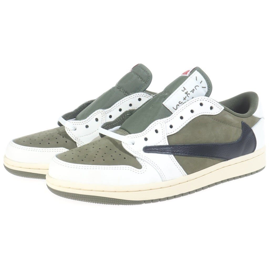 NIKE(ナイキ) ×TRAVIS SCOTT AIR JORDAN 1 LOW OG REVERSE OLIVE DM7866-200 トラヴィススコット エアジョーダン1 リバース オリーブ ローカットスニーカー ホワイト/カーキ US9/27cm