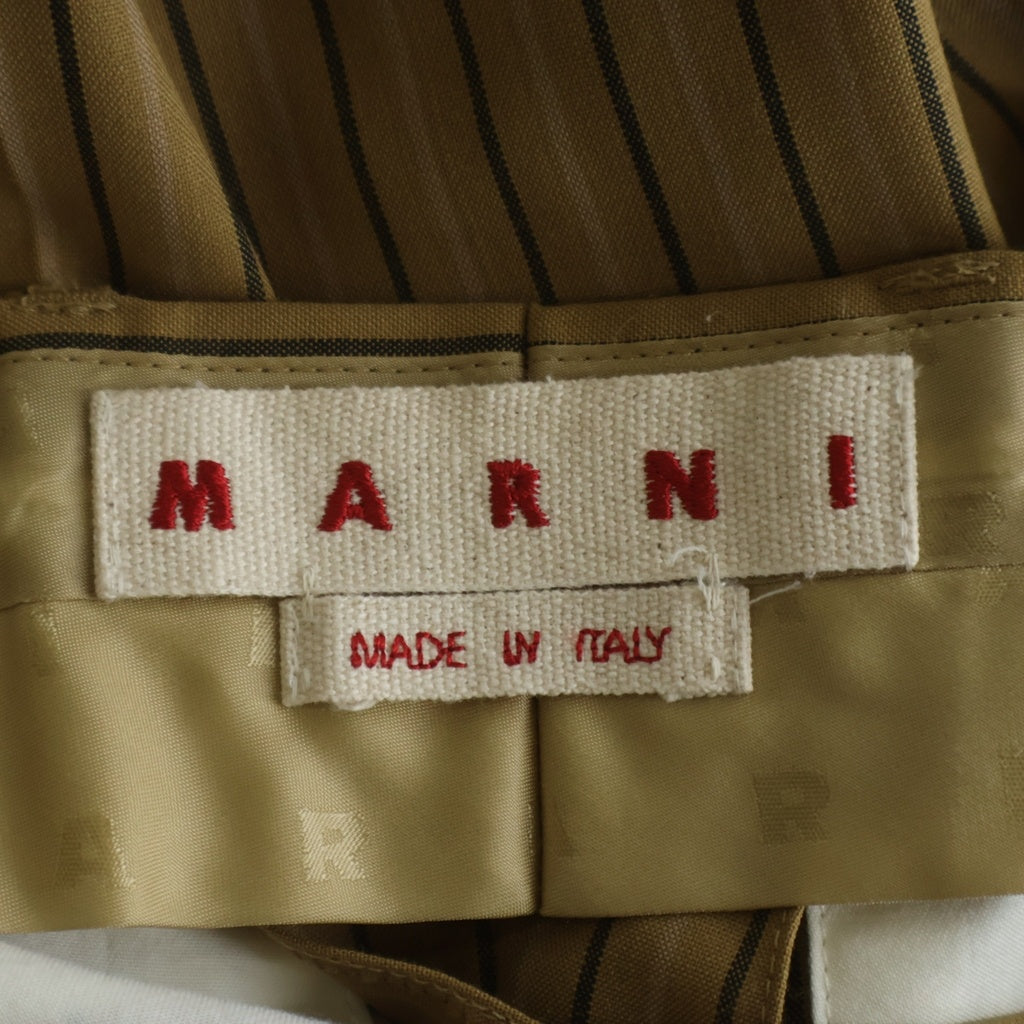 MARNI(マルニ) 23AW トロピカル ウール ストライプ スラックスロングパンツ ブラウン PUMU0267SU
