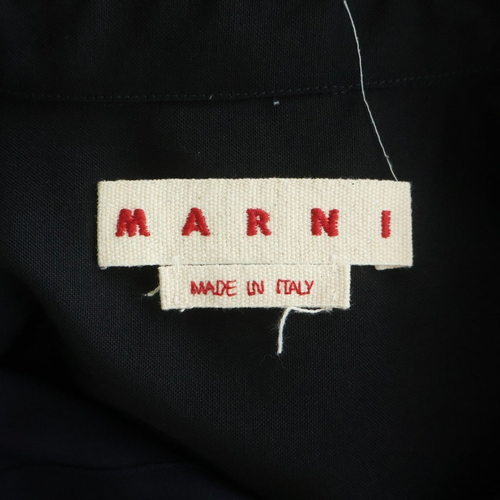 MARNI(マルニ) トロピカルウール ドッキング 長袖シャツ ブラック CUMU0278UD