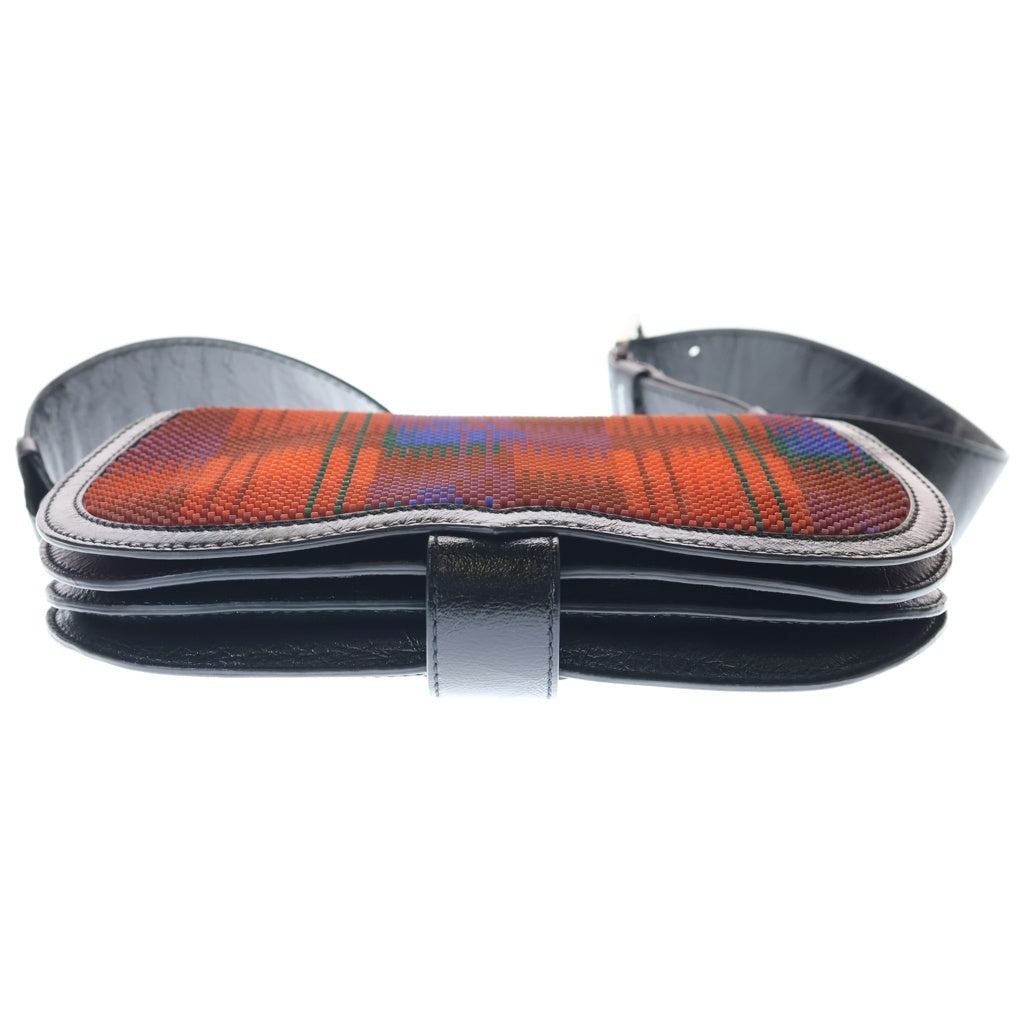 Maison Martin Margiela(メゾンマルタンマルジェラ) ×Pendleton ペンドルトン ギター レザー ショルダーバッグ ブラック レディース