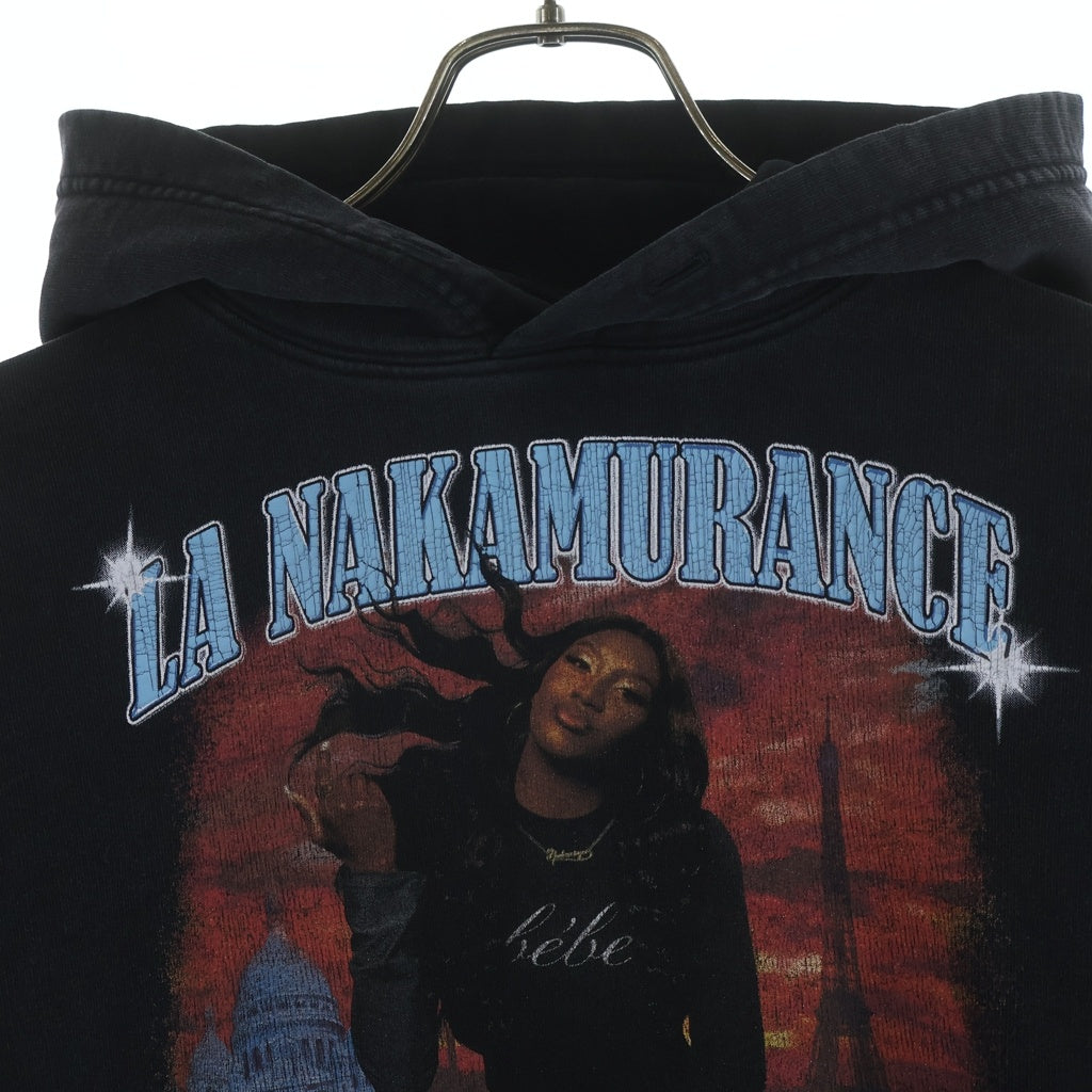 BALENCIAGA(バレンシアガ) MUSIC AYA NAKAMURA MERCH HOODIE WIDE FIT アヤナカムラ プリントデザイン フーデッド プルオーバー パーカー ブラック 675003 TMV85