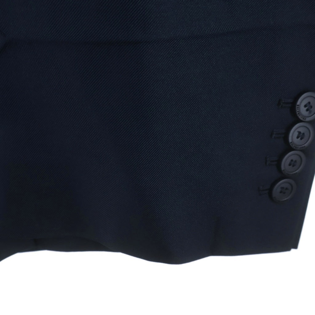 BALENCIAGA(バレンシアガ) NAVY OVERSIZED SINGLE-BREASTED CREASE EFFECT BLAZER ネイビー オーバーシルエット シングルジャケット ブラック 661434 TKT03