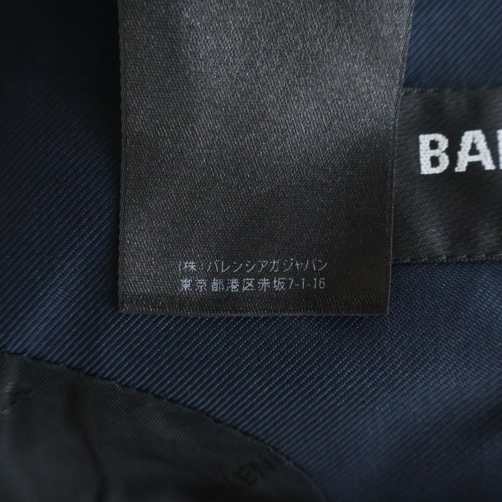 BALENCIAGA(バレンシアガ) NAVY OVERSIZED SINGLE-BREASTED CREASE EFFECT BLAZER ネイビー オーバーシルエット シングルジャケット ブラック 661434 TKT03
