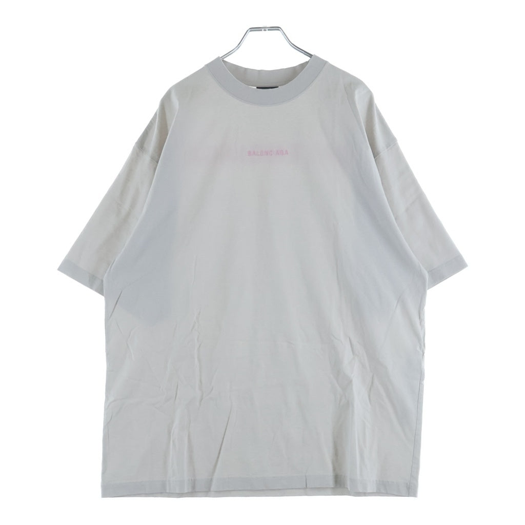 BALENCIAGA(バレンシアガ) ロゴエンブロイダリー クルーネック 半袖Tシャツ カットソー ベージュ 764235 TSV09