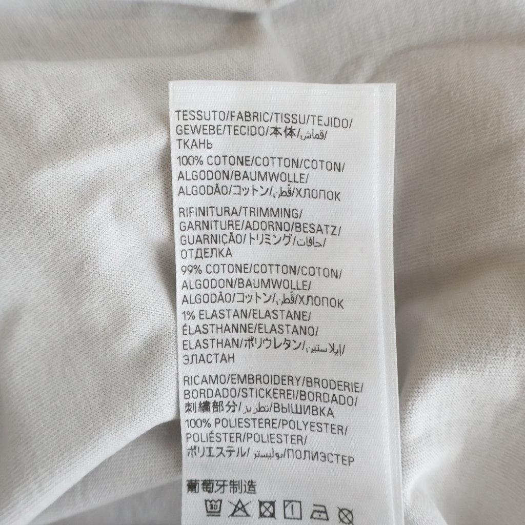 BALENCIAGA(バレンシアガ) ロゴエンブロイダリー クルーネック 半袖Tシャツ カットソー ベージュ 764235 TSV09