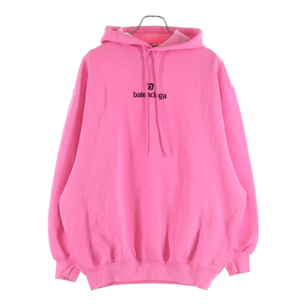 BALENCIAGA(バレンシアガ) SOCCER HOODIE ロゴエンブロイダリー フーデッド プルオーバー スウェット パーカー ピンク 641529 TJVB1
