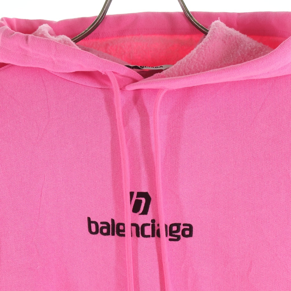BALENCIAGA(バレンシアガ) SOCCER HOODIE ロゴエンブロイダリー フーデッド プルオーバー スウェット パーカー ピンク 641529 TJVB1