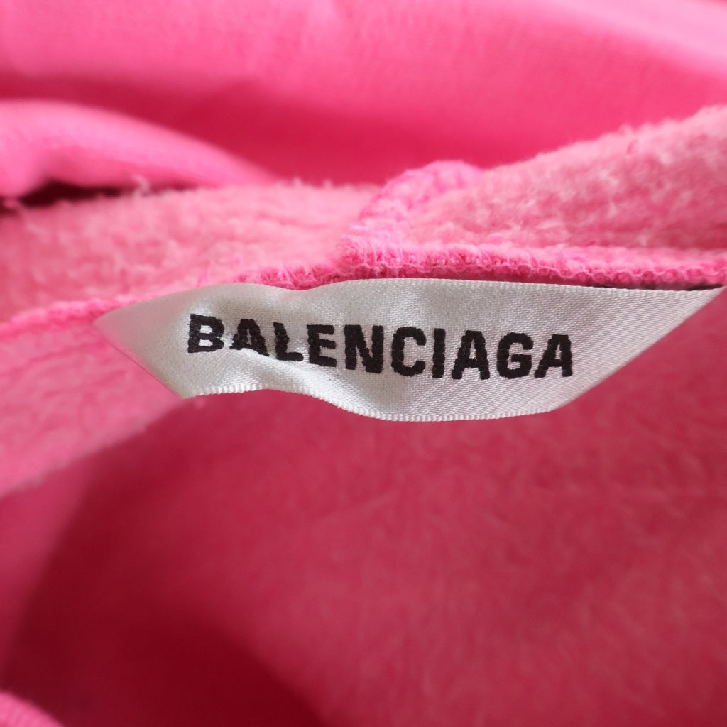 BALENCIAGA(バレンシアガ) SOCCER HOODIE ロゴエンブロイダリー フーデッド プルオーバー スウェット パーカー ピンク 641529 TJVB1