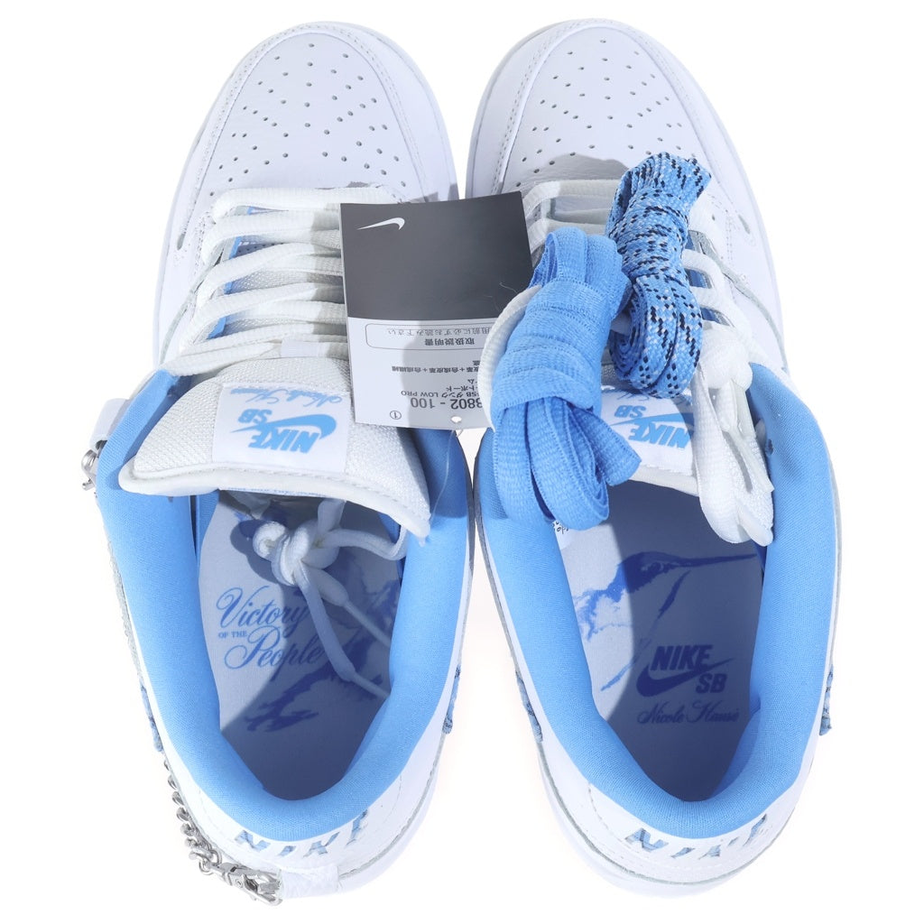 NIKE SB(ナイキエスビー) ×Nicole Hause DUNK LOW PRO FZ8802-100 ニコールハウゼ ダンク プロ ローカットスニーカー ホワイト/ブルー US9.5/27.5cm