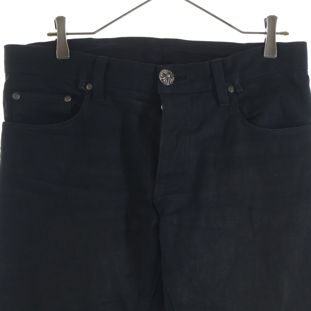CHROME HEARTS(クロムハーツ) DNM PANTS CRS BTN クロスボールボタン スクロールラベル ボタンフライ デニムパンツ ブラック JVPタグ -