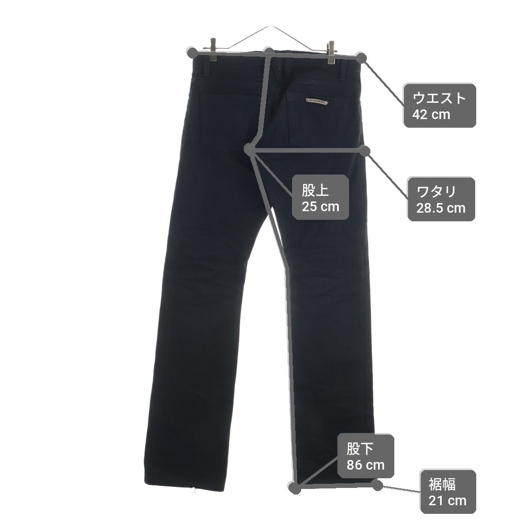 CHROME HEARTS(クロムハーツ) DNM PANTS CRS BTN クロスボールボタン スクロールラベル ボタンフライ デニムパンツ ブラック JVPタグ -