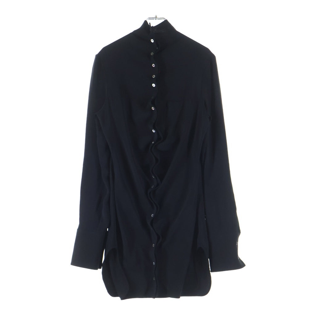 JIL SANDER(ジルサンダー) ボタンダウン レーヨン ロング 長袖シャツ ブラック JSPN602889 レディース