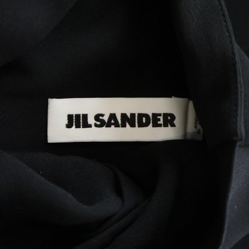 JIL SANDER(ジルサンダー) ボタンダウン レーヨン ロング 長袖シャツ ブラック JSPN602889 レディース
