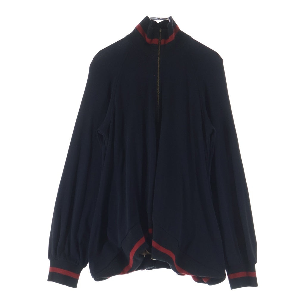 Jean Paul GAULTIER(ジャンポールゴルチエ) ウール混紡 ハーフジップ バルーン トップス ブラック レディース