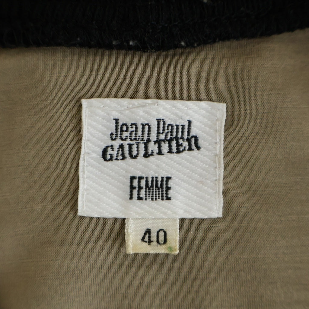 Jean Paul GAULTIER(ジャンポールゴルチエ) ウール混紡 ハーフジップ バルーン トップス ブラック レディース