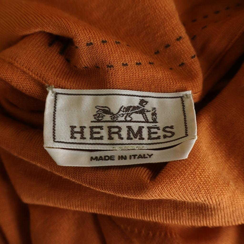 HERMES(エルメス) タートルネック ニットセーター オレンジ レディース