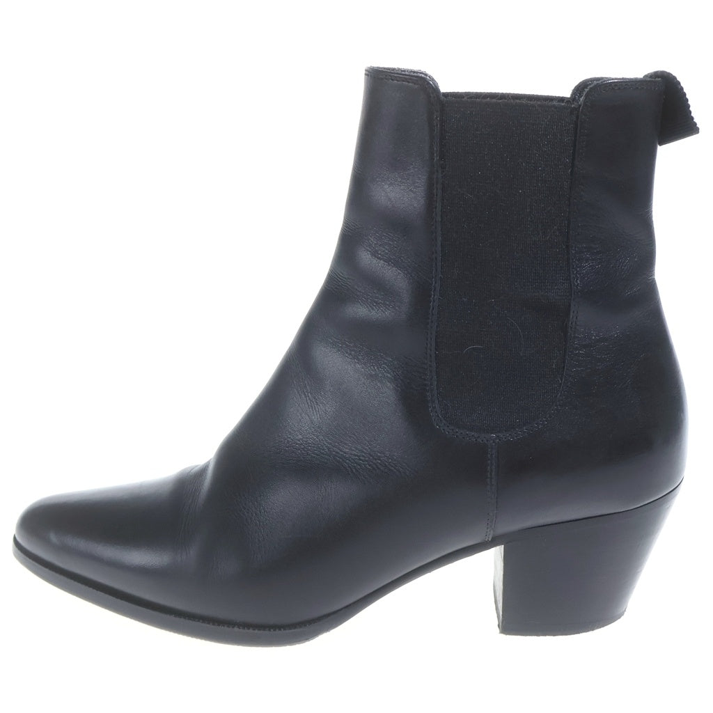 CELINE(セリーヌ) サイドゴア レザー チェルシー ヒール ブーツ ブラック レディース