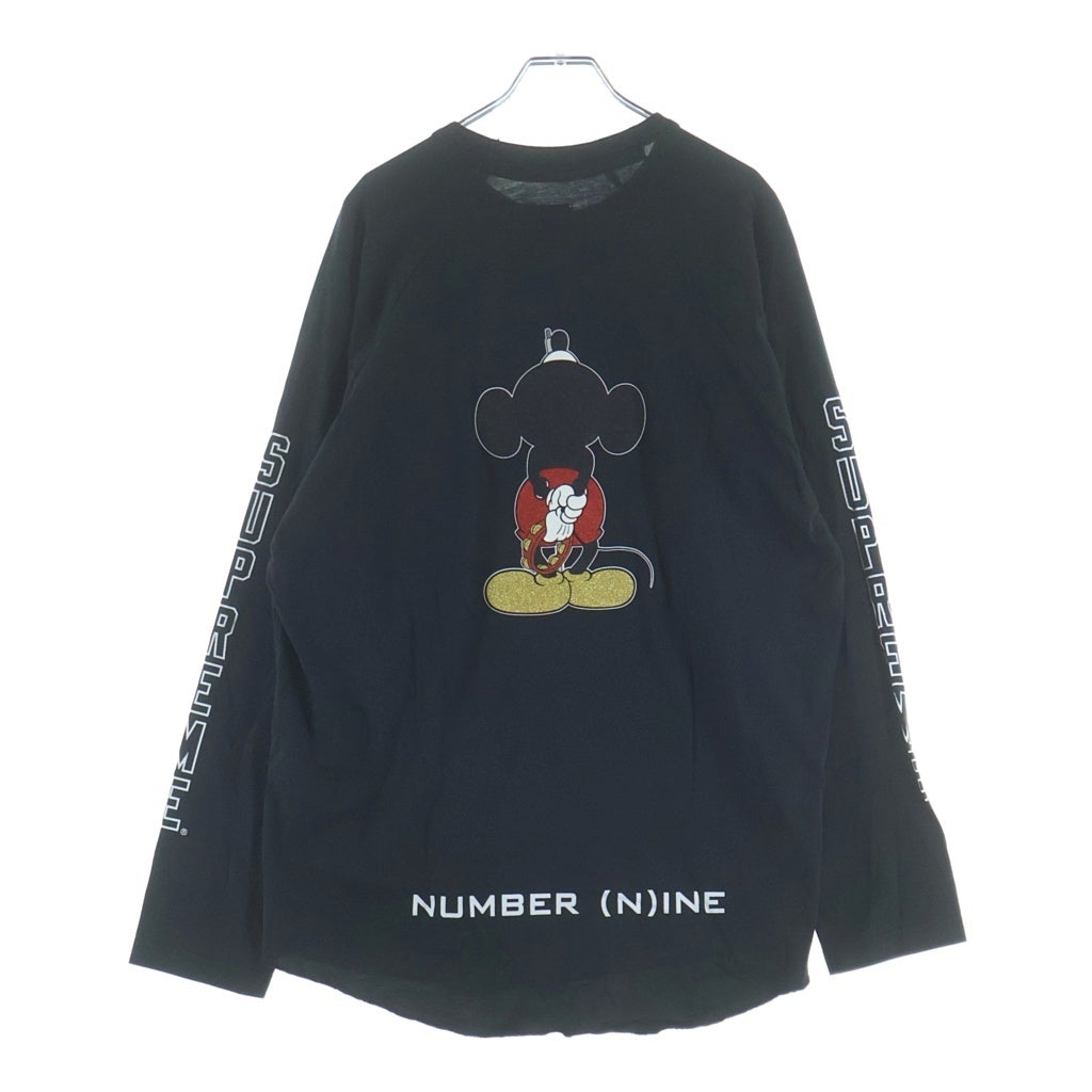 SUPREME(シュプリーム) 25AW x Number (N)ine Mickey Mouse Raglan L/S Top ナンバーナイン ミッキーマウス ラグラン クルーネック 長袖Tシャツ カットソー ブラック