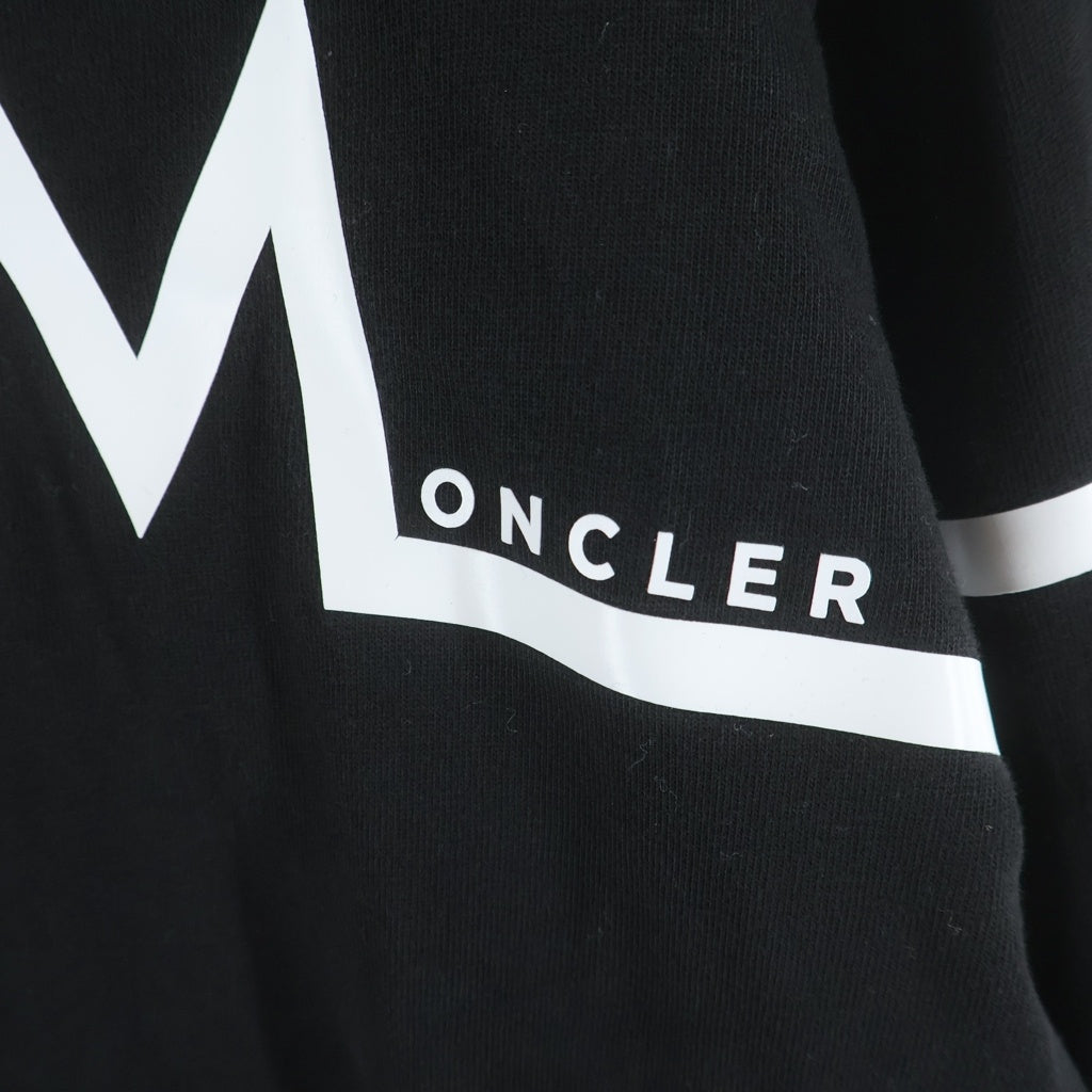 MONCLER(モンクレール) 22AW LS T-SHIRT フロントプリント クルーネック長袖Tシャツカットソー ブラック H20918D00003