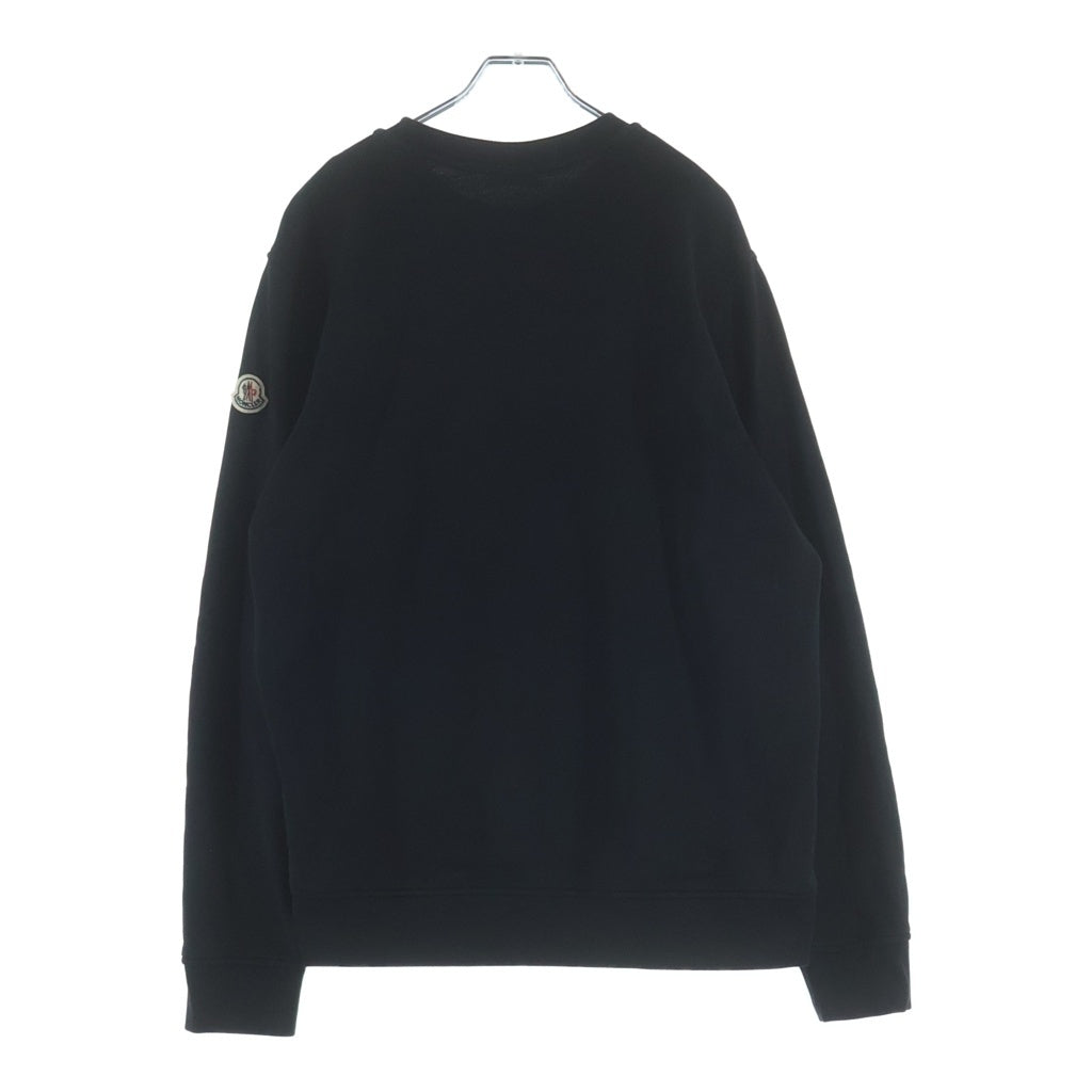 MONCLER(モンクレール) 22SS スタッズロゴ プリント クルーネック プルオーバースウェット トレーナー ブラック H10918G00013 809KR