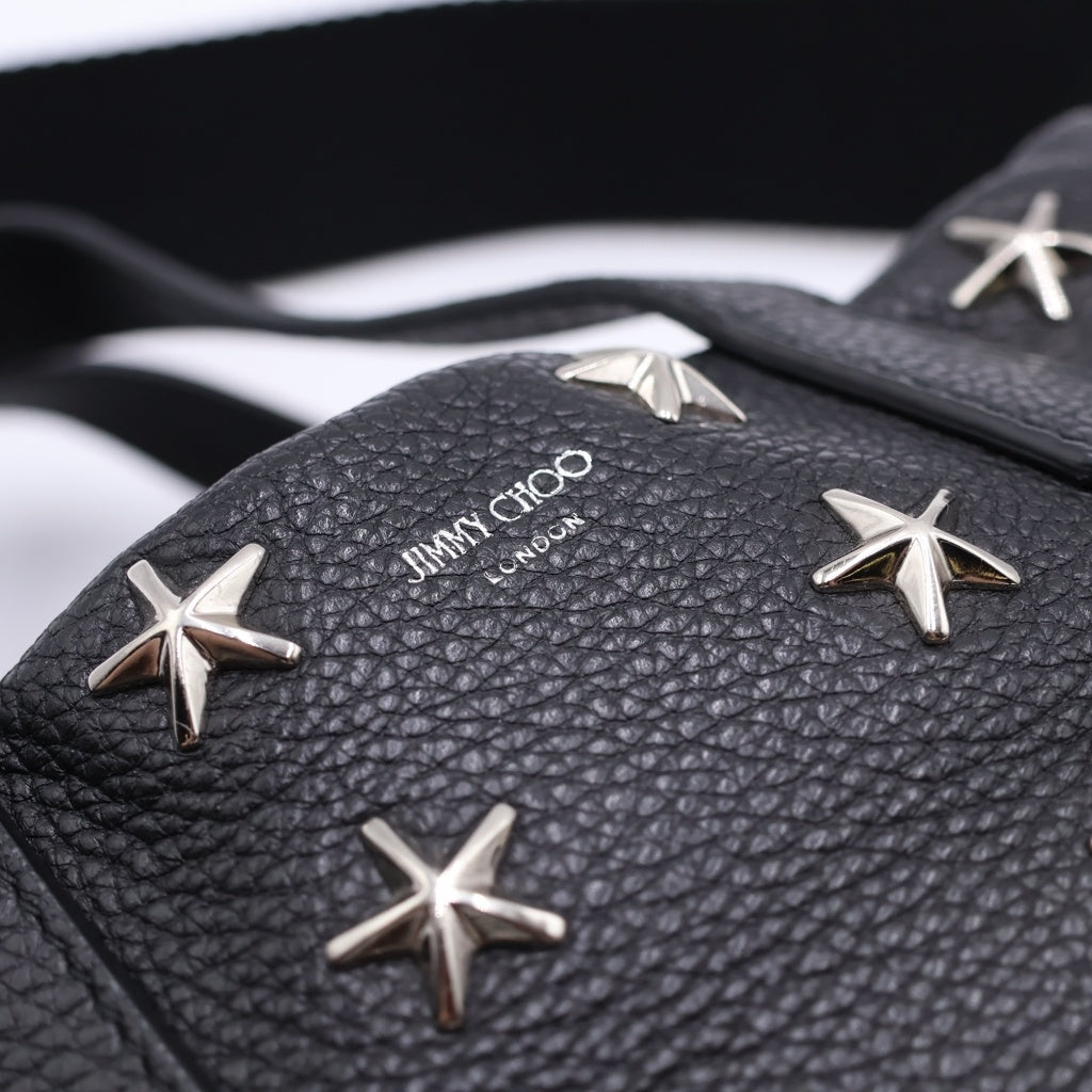 JIMMY CHOO(ジミーチュウ) スタースタッズ 2WAY ミニトートバッグ ブラック レディース