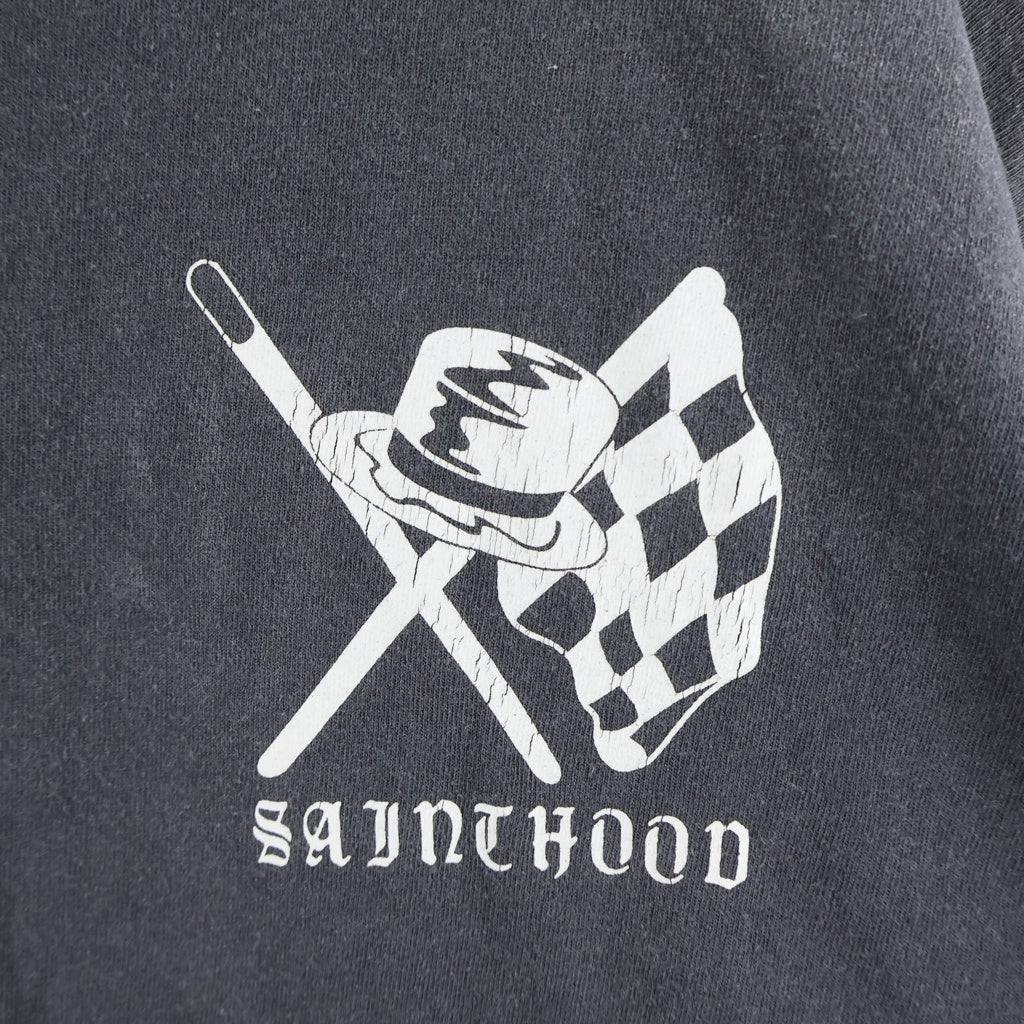 SAINT MICHAEL(セントマイケル) 25SS ×NEIGHBORHOOD STHD . L/S TEE SPEED KILLS ネイバーフッド プリント クルーネック 長袖Tシャツ カットソー ブラック SM-HR8-0000-C72