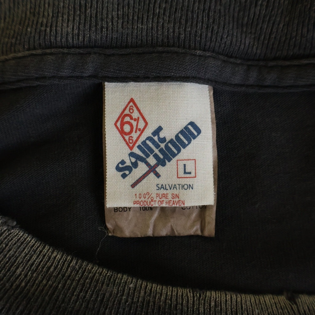 SAINT MICHAEL(セントマイケル) 25SS ×NEIGHBORHOOD STHD . L/S TEE SPEED KILLS ネイバーフッド プリント クルーネック 長袖Tシャツ カットソー ブラック SM-HR8-0000-C72