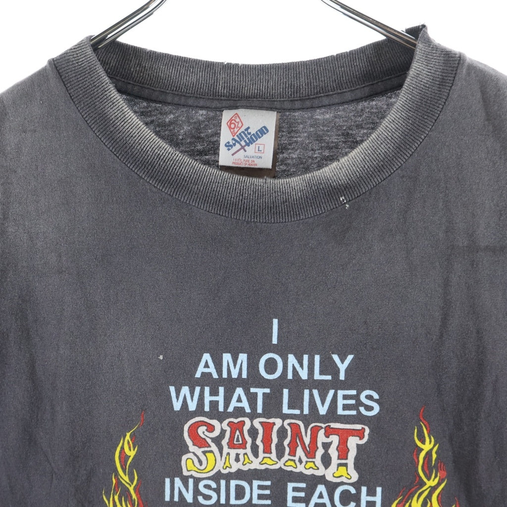 SAINT MICHAEL(セントマイケル) 25SS ×NEIGHBORHOOD STHD.HOOD TEE ネイバーフッド クルーネック 半袖Tシャツ カットソー ブラック SM-HR8-0000-C69