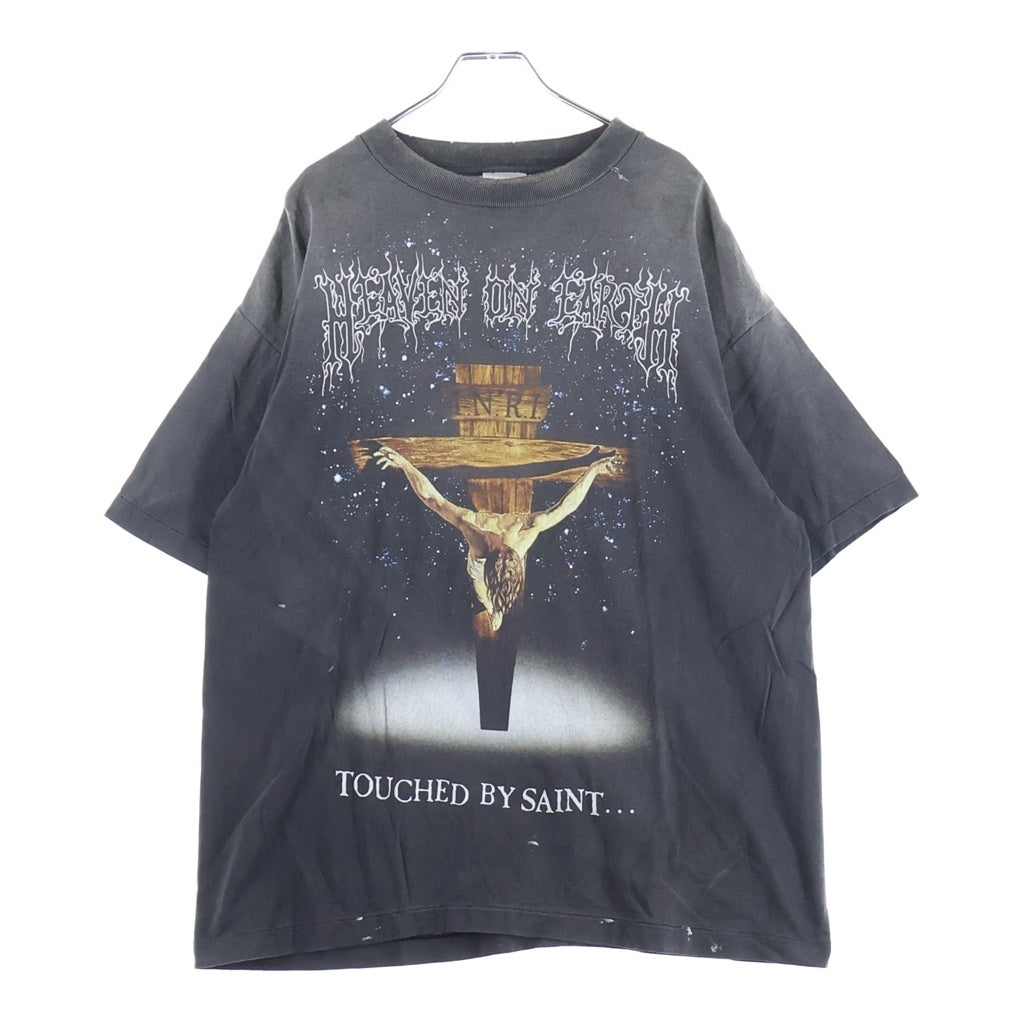 SAINT MICHAEL(セントマイケル) 26SS JESUS SS T-SHIRT ジーザス プリント クルーネック 半袖Tシャツ カットソー ブラック SM-MK8-0000-002