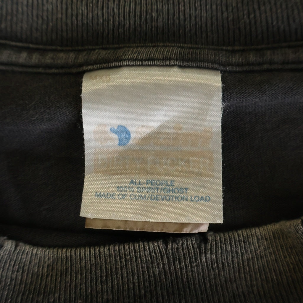 SAINT MICHAEL(セントマイケル) 24AW LS TEE BTFL BASTARS ヴィンテージ加工 両面アームプリント クルーネック 長袖Tシャツ カットソー ブラック SM-YS1-0000-013