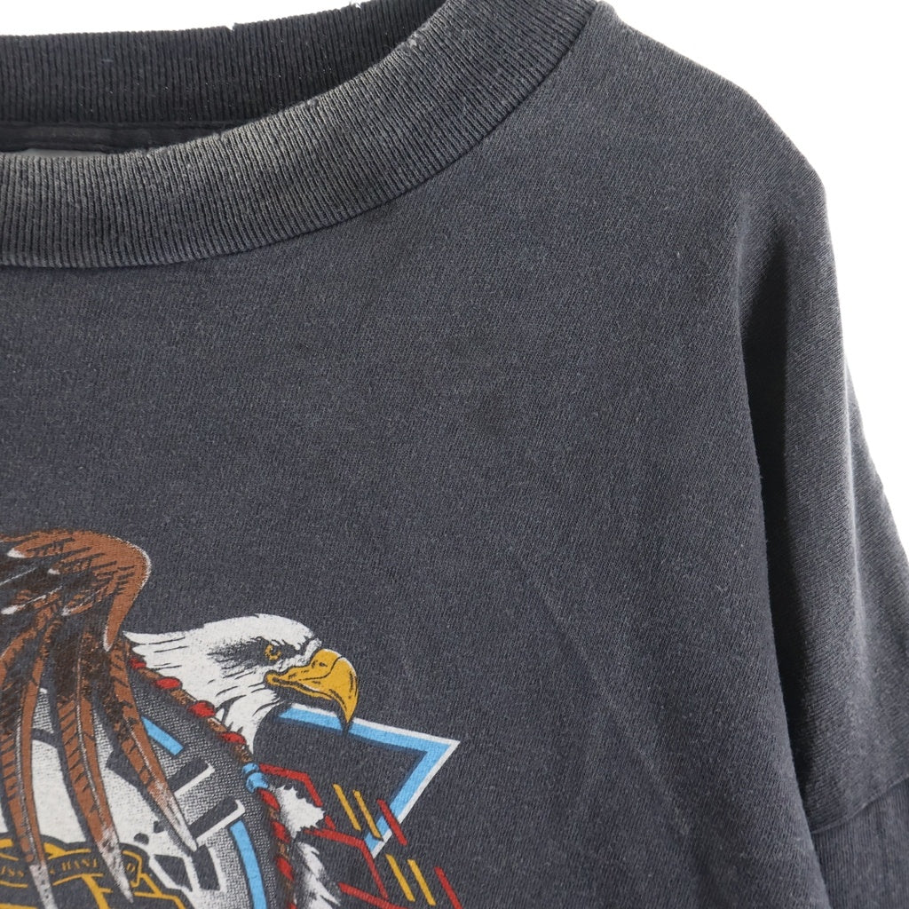 SAINT MICHAEL(セントマイケル) 25SS ×TEFLON DISCO LS TEE テフロン ディスコ加工 クルーネック 長袖Tシャツ カットソー ブラック SM-HR8-0000-C40