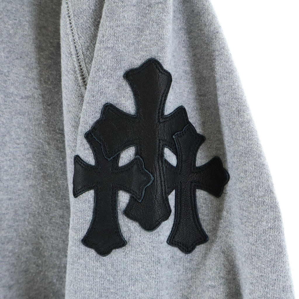 CHROME HEARTS(クロムハーツ) Y NOT HD PLVR GYN ラベル付きクロスパッチプルオーバーパーカー グレー