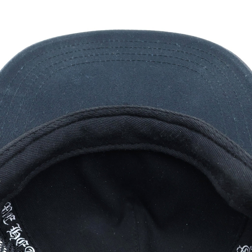 CHROME HEARTS(クロムハーツ) TRUCKER CAP レザーパッチトラッカー セメタリークロスパッチクロスボール付メッシュ帽子 ブラック