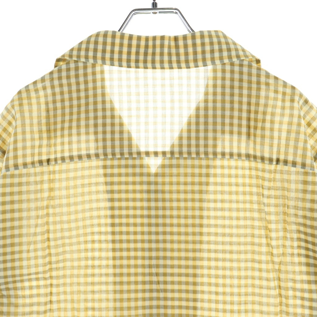 AURALEE(オーラリー) 26SS AIRY LIGHT COTTON CHECK HALF SLEEVED SHIRT チェック柄 オープンカラー半袖シャツ イエロー A26SS02GC