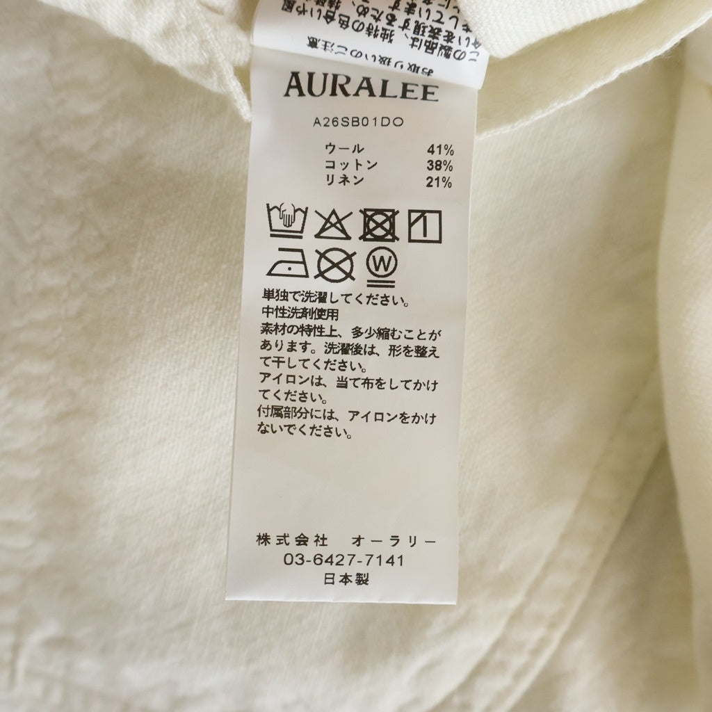 AURALEE(オーラリー) 26SS WOOL COTTON LINEN OX WORK JACKET ワーク ジャケット デニム カバーオール アイボリー A26SB01DO