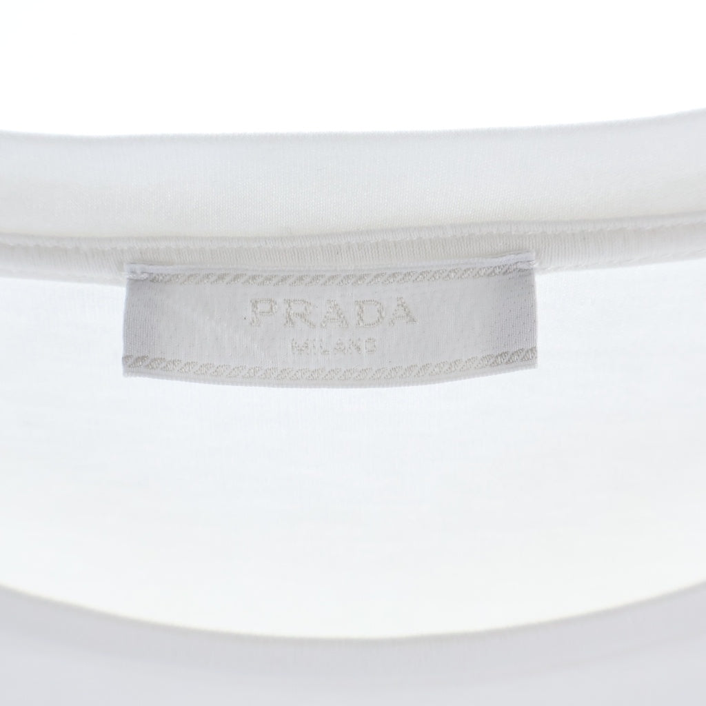 PRADA(プラダ) 26SS トライアングルロゴプレート クルーネック 半袖Tシャツ カットソー ホワイト UJN954 S000 240