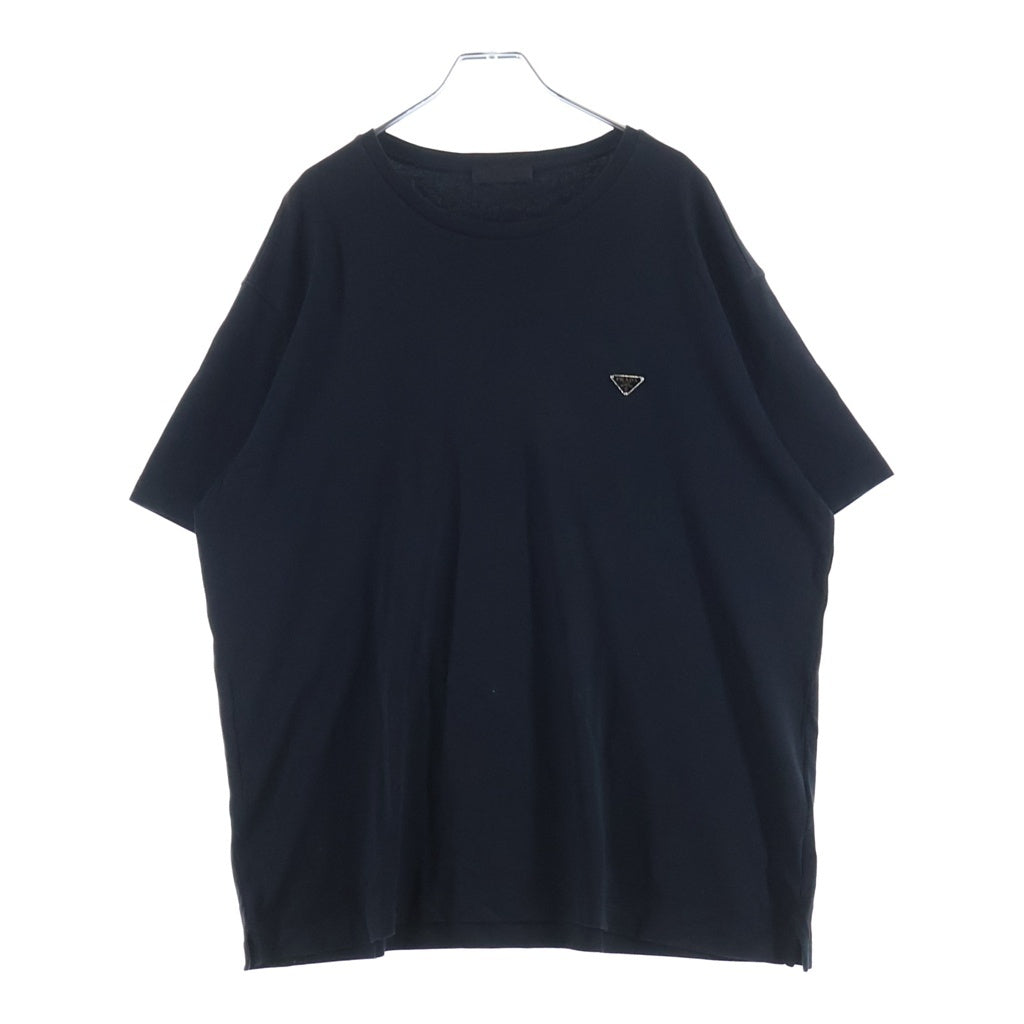 PRADA(プラダ) 26SS トライアングルロゴプレート クルーネック 半袖Tシャツ カットソー ブラック UJN954 S000 240