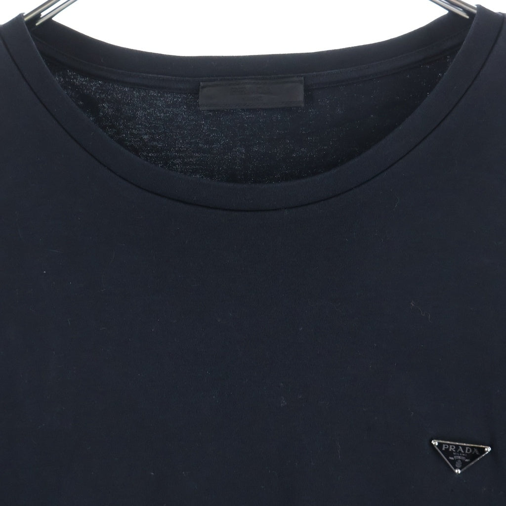 PRADA(プラダ) 26SS トライアングルロゴプレート クルーネック 半袖Tシャツ カットソー ブラック UJN954 S000 240