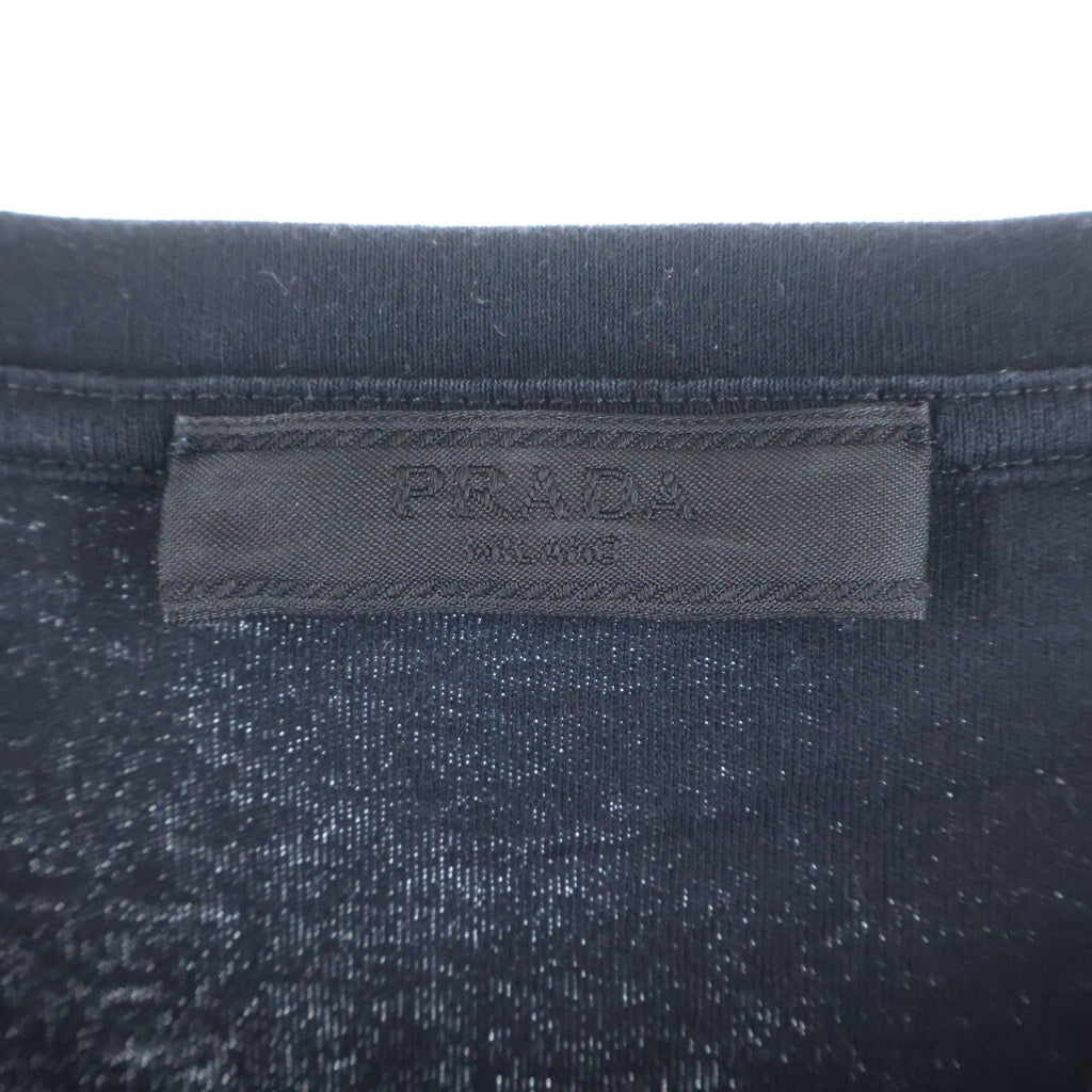 PRADA(プラダ) 26SS トライアングルロゴプレート クルーネック 半袖Tシャツ カットソー ブラック UJN954 S000 240