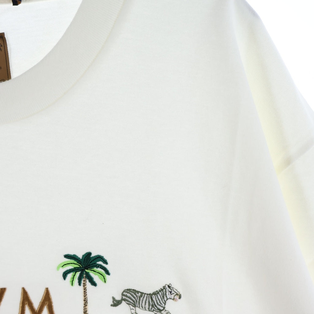 LOUIS VUITTON(ルイヴィトン) 26SS ザ ダージリン リミテッド アニマル エンブロイダリー ロゴ刺繍 クルーネック 半袖Tシャツ カットソー ホワイト RM261M NPG HUY90W