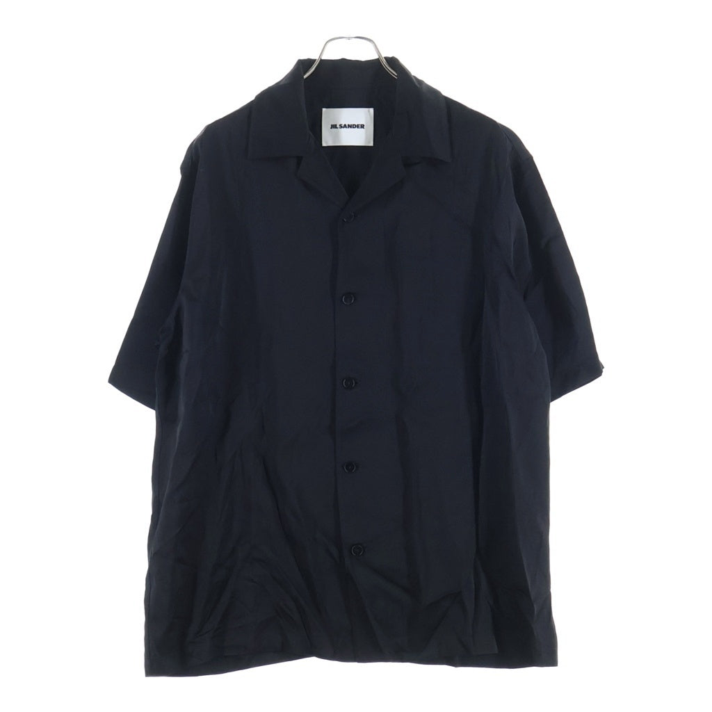 JIL SANDER(ジルサンダー) 26SS Fluid Viscose Short Sleeve Shirt フルイドビスコース レーヨン オープンカラー ショートスリーブ ボウリング 半袖シャツ ブラック J23DL0107 J65022