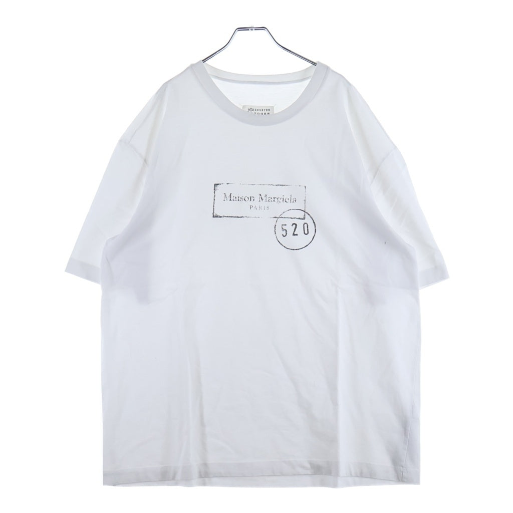 Maison Margiela(メゾンマルジェラ) 25SS 520 スタンプ ロゴプリント クルーネック 半袖Tシャツ カットソー ホワイト S50GC0724 S23789