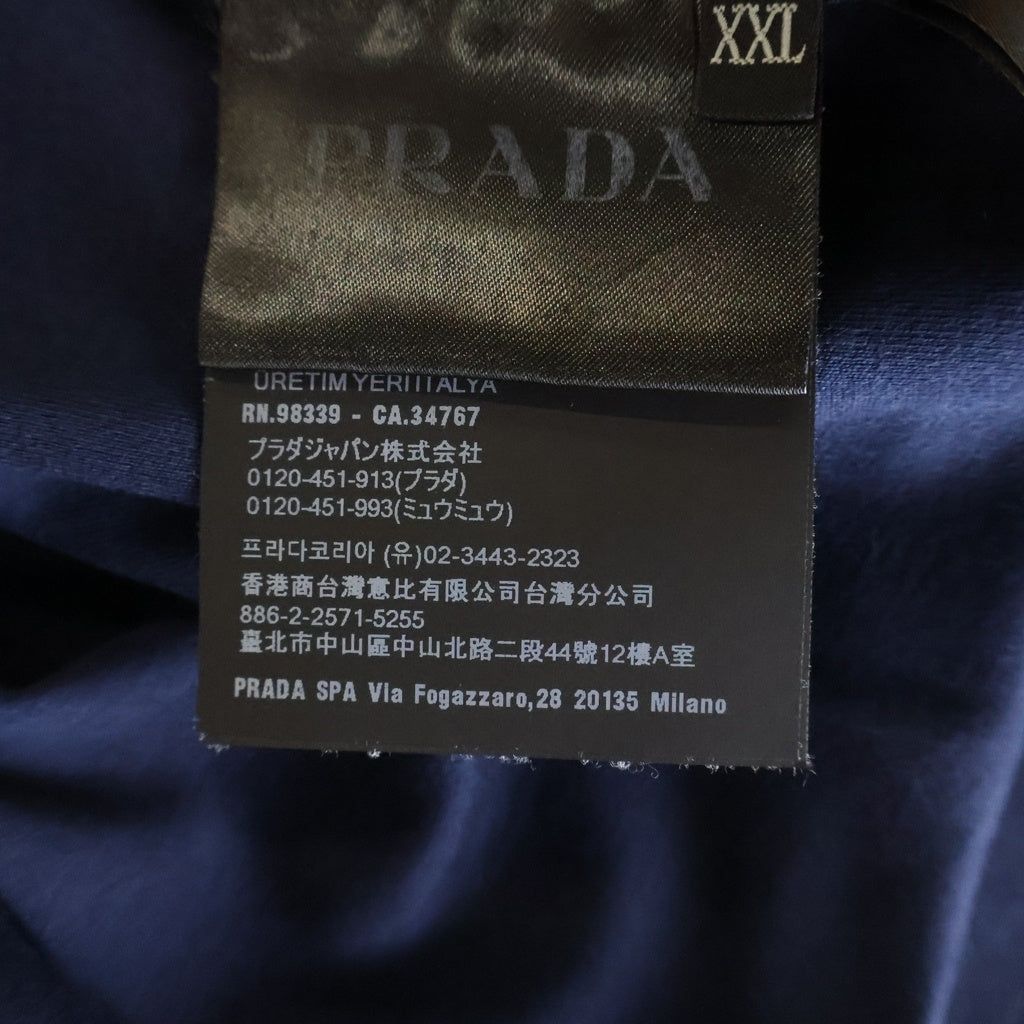 PRADA(プラダ) 23SS トライアングルロゴプレート クルーネック 半袖Tシャツ カットソー ネイビー UJN861 S232 240