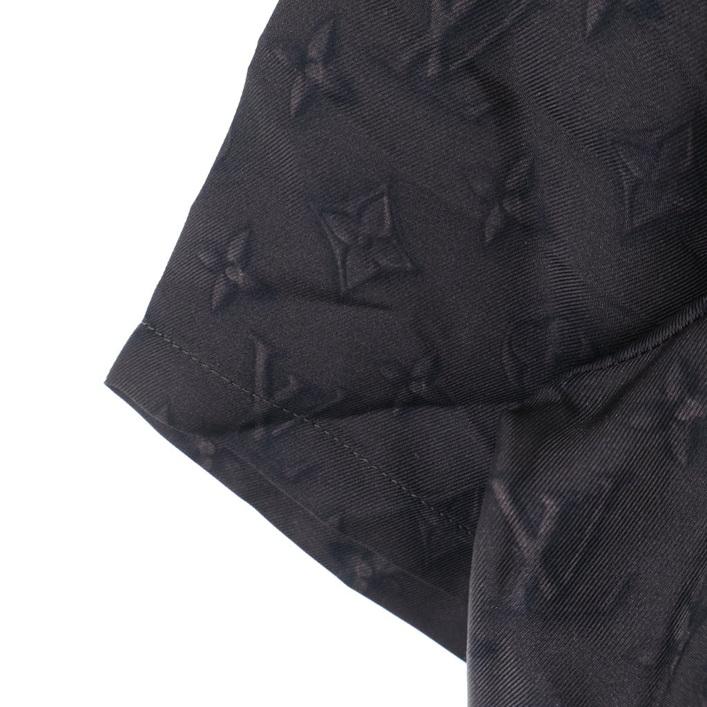 LOUIS VUITTON(ルイヴィトン) 25SS モノグラム 総柄 オープンカラー シルク ボウリング 半袖シャツ ブラウン RM251M SSP HSS70W