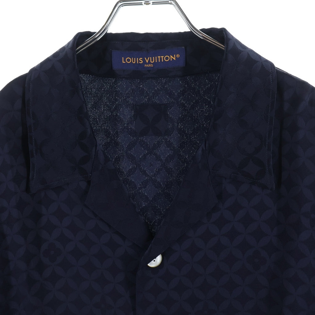 LOUIS VUITTON(ルイヴィトン) 25AW モノグラム グラフィック ジャガード 総柄 レーヨン オープンカラー 半袖シャツ ネイビー RM252M WYK HTS72W