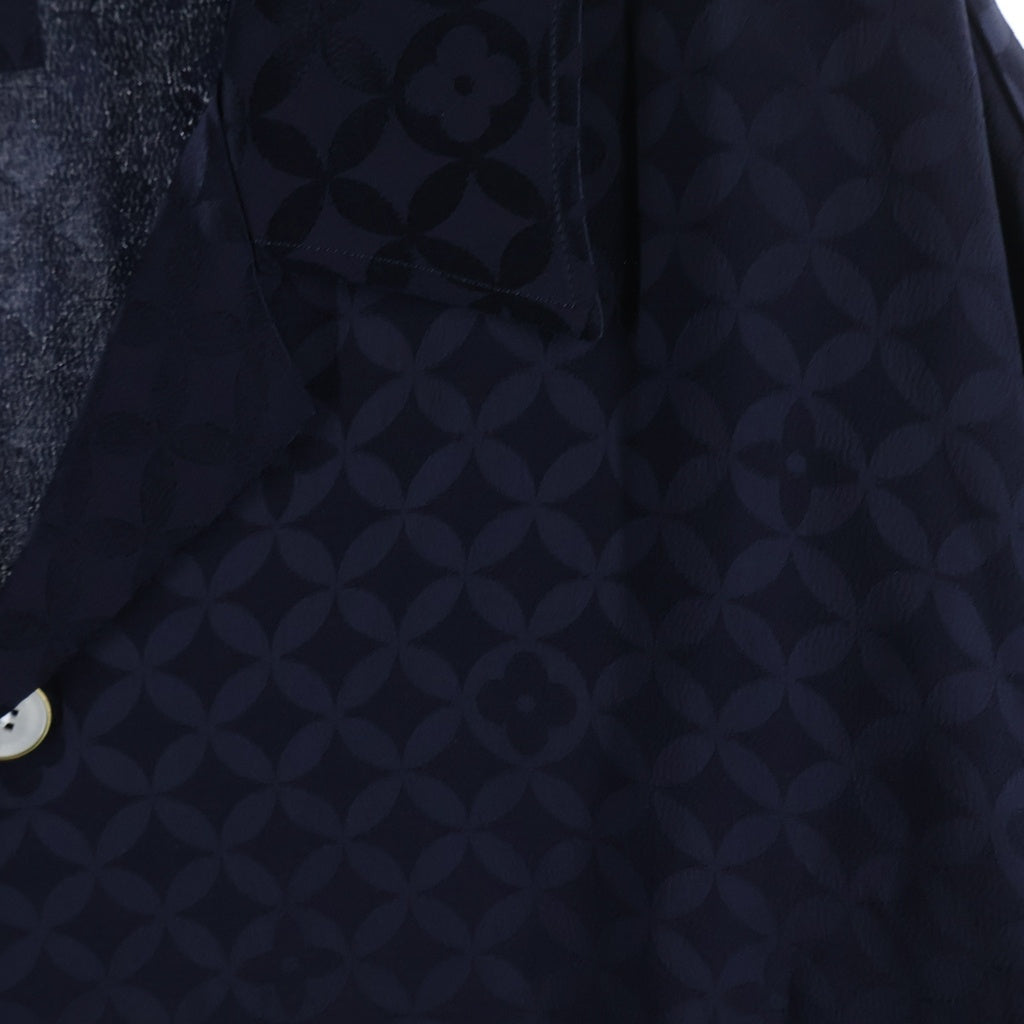 LOUIS VUITTON(ルイヴィトン) 25AW モノグラム グラフィック ジャガード 総柄 レーヨン オープンカラー 半袖シャツ ネイビー RM252M WYK HTS72W